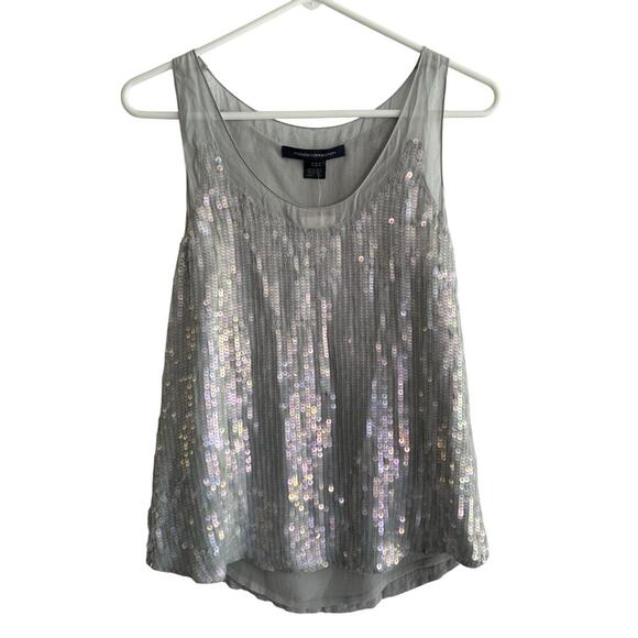 French Connection Winter Mist Sequin Sleeveless Top size 4 New with Tags - Picture 2 of 5